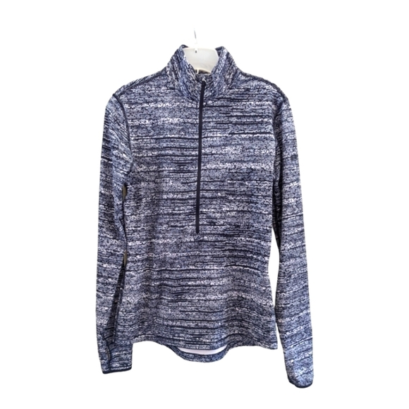 𝅺NIKE Pro women's dark gray, black & white dri fit half zip jacket Size Medium - Picture 1 of 4